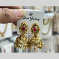 Manisha Jewellery Grand Pota Stone With Pearl Jhumki Earrings