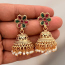 Manisha Jewellery Grand Pota Stone With Pearl Jhumki Earrings