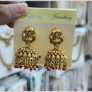 Manisha Jewellery Grand Pearl Temple Jhumki Earrings