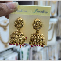 Manisha Jewellery Grand Pearl Temple Jhumki Earrings