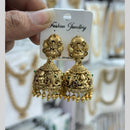 Manisha Jewellery Grand Pota Stone With Pearl Temple Jhumki Earrings