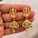 Manisha Jewellery Grand Pota Stone With Pearl Temple Jhumki Earrings