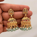 Manisha Jewellery Grand Pota Stone With Pearl Temple Jhumki Earrings