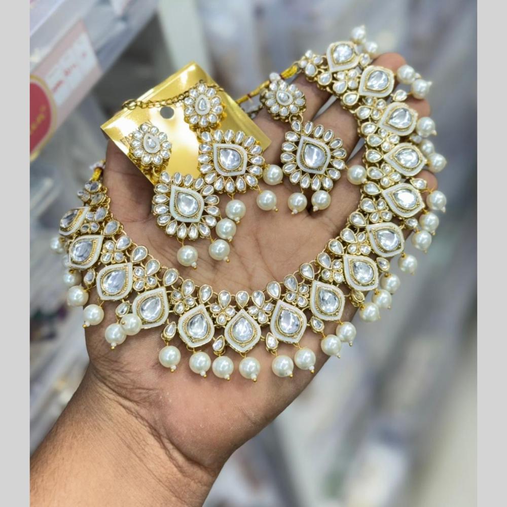 Manisha Jewellery Designer Kundan Stone And Beads Meenakari Necklace Set