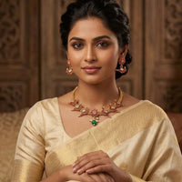 Manisha Jewellery Trendy Pota Stone Necklace Set
