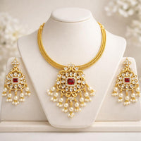 Manisha Jewellery Trendy Pota Stone And Beads Necklace Set