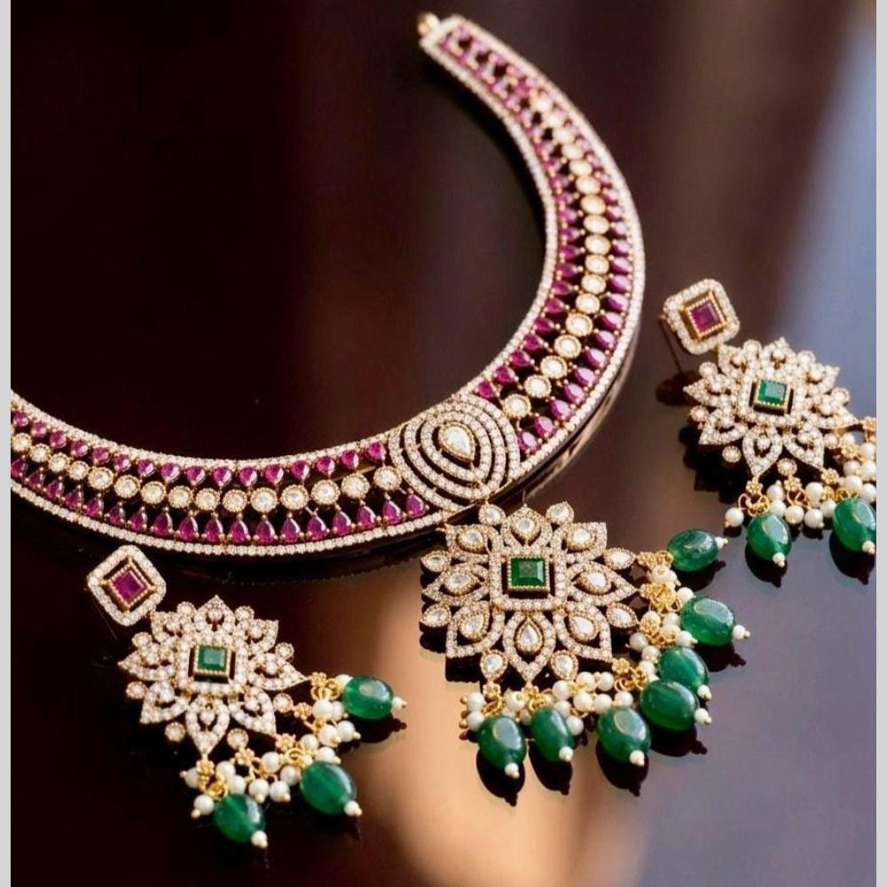Manisha Jewellery Trendy Pota Stone And Beads Necklace Set