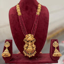 Manisha Jewellery Trendy Pota Stone And Pearl Temple Long Necklace Set