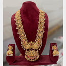 Manisha Jewellery Trendy Pota Stone And Pearl Temple Long Necklace Set