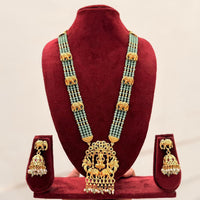 Manisha Jewellery Trendy Pota Stone And Pearl Temple Long Necklace Set