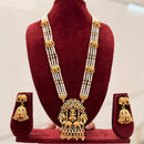 Manisha Jewellery Trendy Pota Stone And Pearl Temple Long Necklace Set