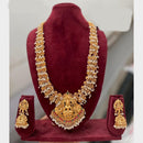 Manisha Jewellery Trendy Pota Stone And Pearl Temple Long Necklace Set