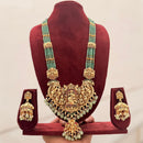Manisha Jewellery Trendy Pota Stone And Pearl Temple Long Necklace Set