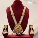 Manisha Jewellery Trendy Pota Stone And Pearl Temple Long Necklace Set
