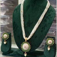 Manisha Jewellery Trendy Pota Stone  Pearl Long Necklace Set