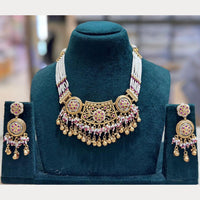 Manisha Jewellery Premium Pota Stone And Pearl Necklace Set
