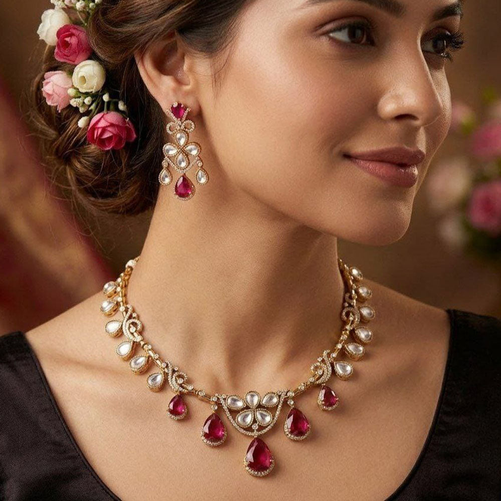 Manisha Jewellery Royal Crystal Stone Statement Necklace Set