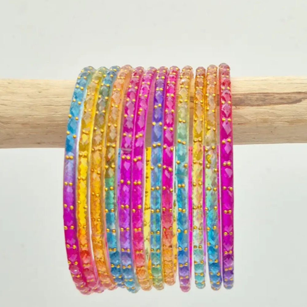Manisha Jewellery Ethnic Raindrop Glass Bangles Set