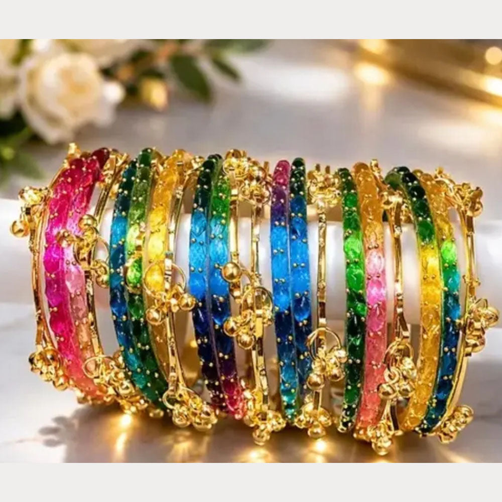 Manisha Jewellery Ethnic Raindrop Kashmiri Glass Bangles Set