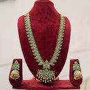 Manisha Jewellery Premium Pota Stone And Pearl Long Necklace Set