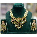 Manisha Jewellery Premium Pota Stone And Pearl Choker Necklace Set