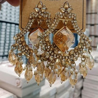 Manisha Jewellery Shiny Austrian Stone And Pearl Dangler Earrings