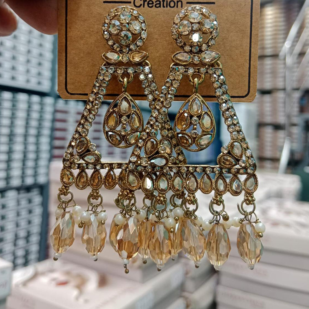 Manisha Jewellery Shiny Austrian Stone And Pearl Dangler Earrings