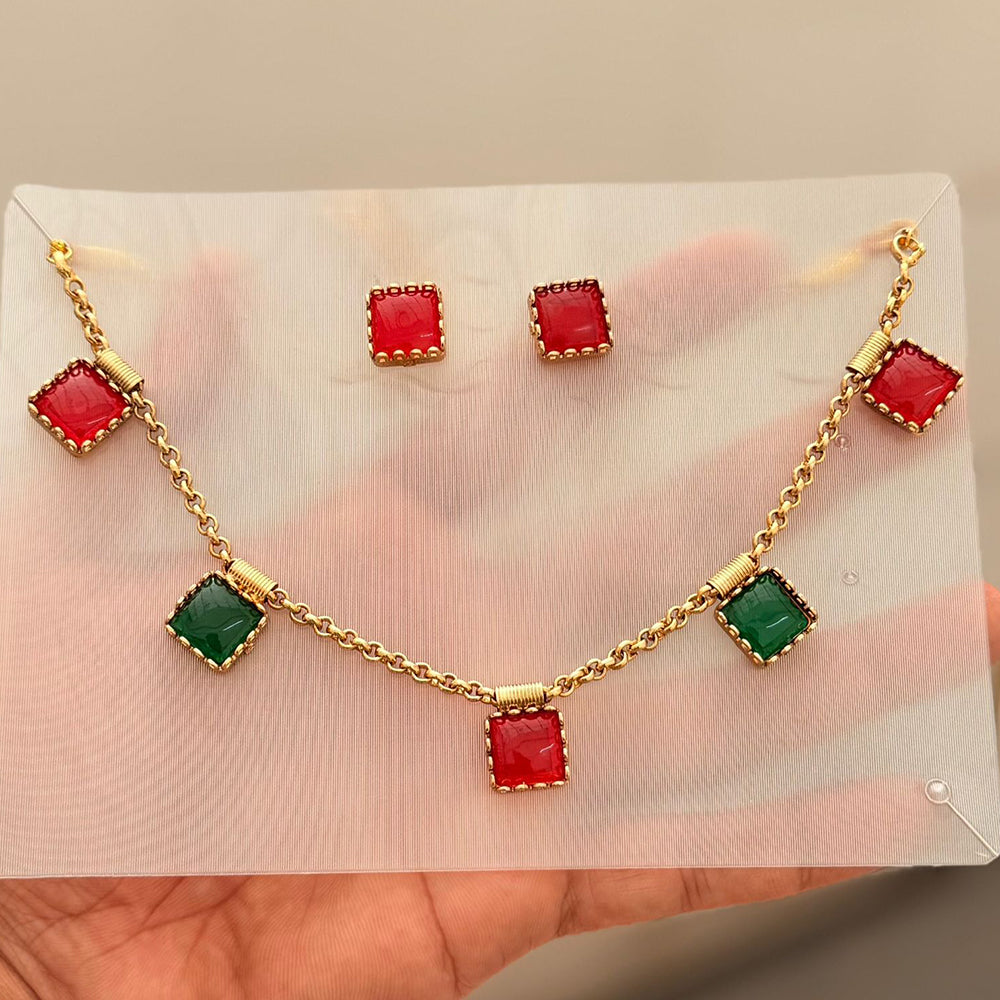Manisha Jewellery Royal Pota Stone Necklace Set