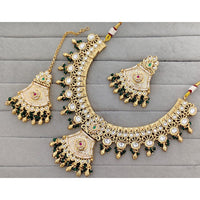 Manisha Jewellery Royal Pota Stone And Pearl Meenakari Necklace Set
