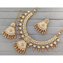 Manisha Jewellery Royal Pota Stone And Pearl Meenakari Necklace Set