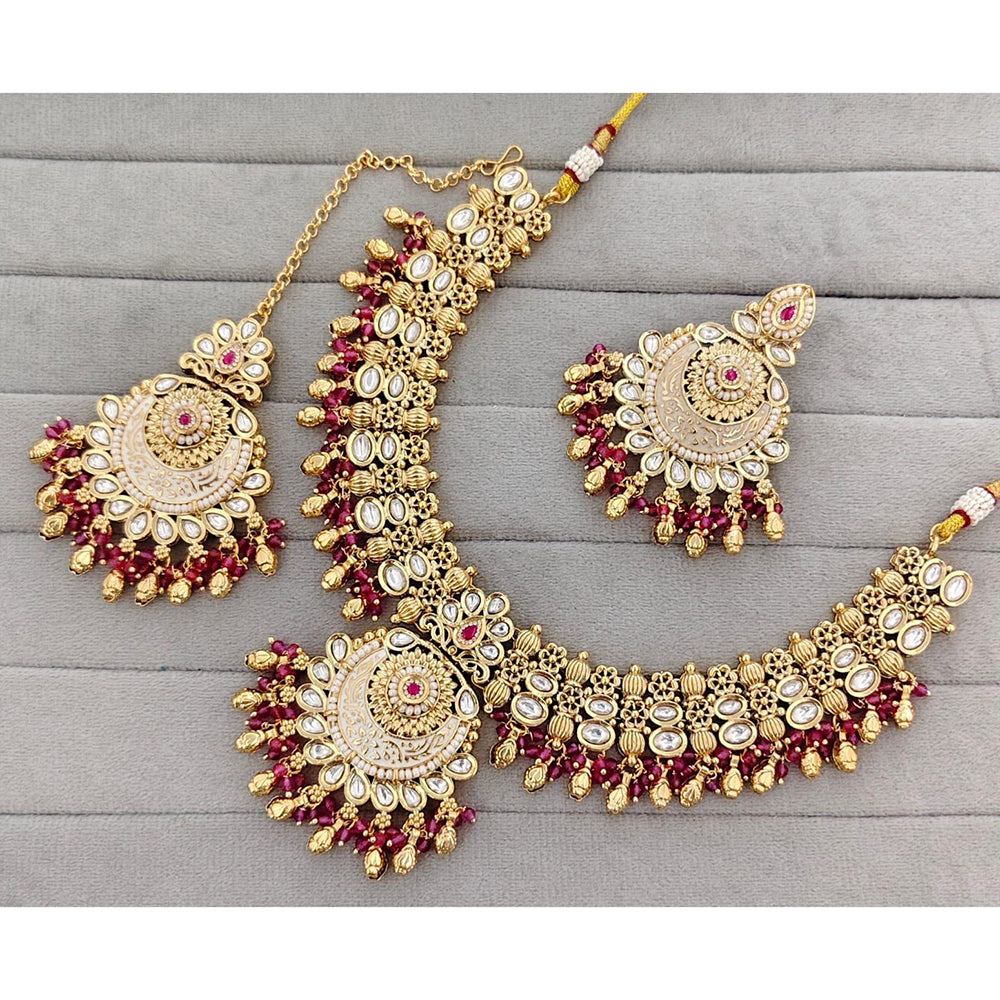 Manisha Jewellery Royal Pota Stone And Pearl Meenakari Necklace Set