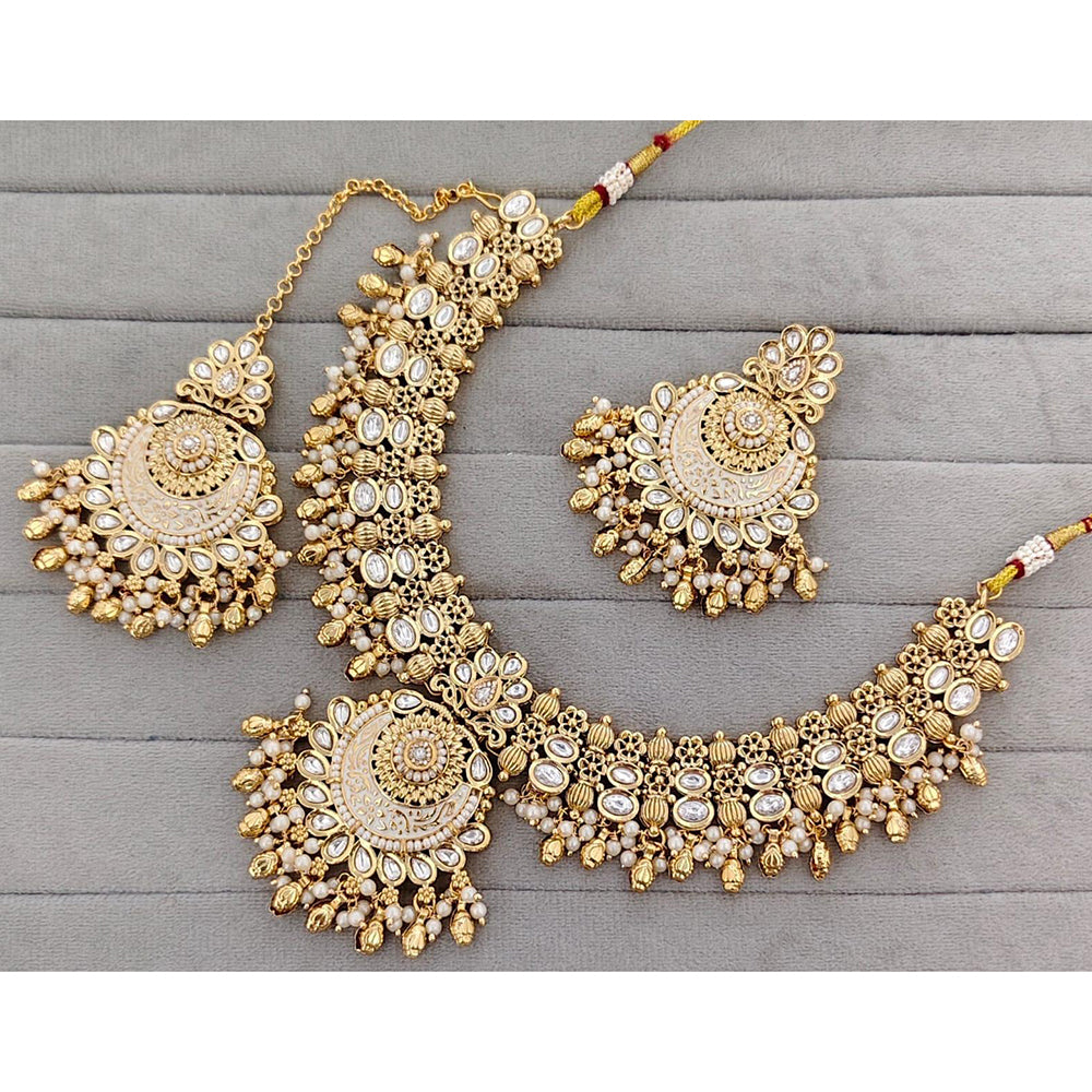 Manisha Jewellery Royal Pota Stone And Pearl Meenakari Necklace Set