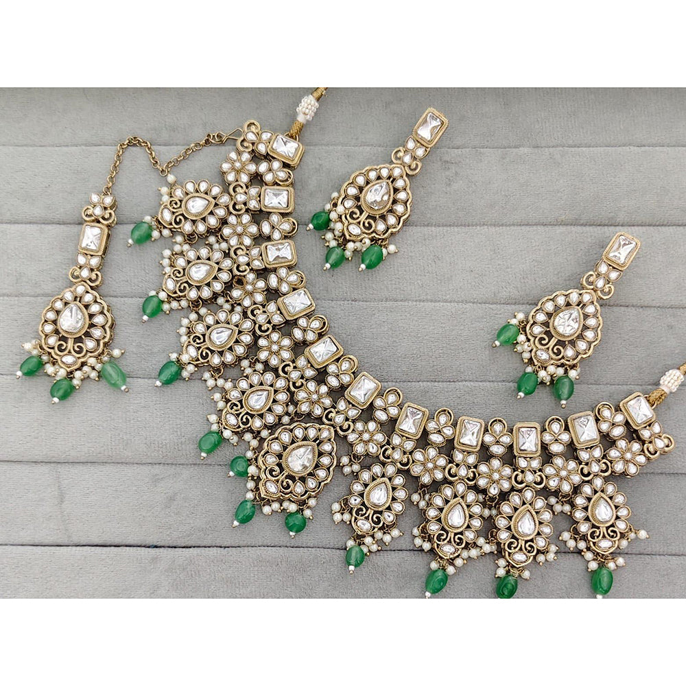 Manisha Jewellery  Royal Pota Stone And Pearl Necklace Set