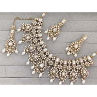 Manisha Jewellery  Royal Pota Stone And Pearl Necklace Set