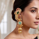 Manisha Jewellery Designer Earcuff Jhumki Earrings With Sparkling Pota Stone And Pearl