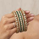 Manisha Jewellery Grand Polki Kundan Stone Classic Pearl Bangles Set