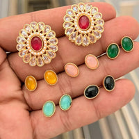 Manisha Jewellery Spark Pota And Crystal Stone Stud Earrings