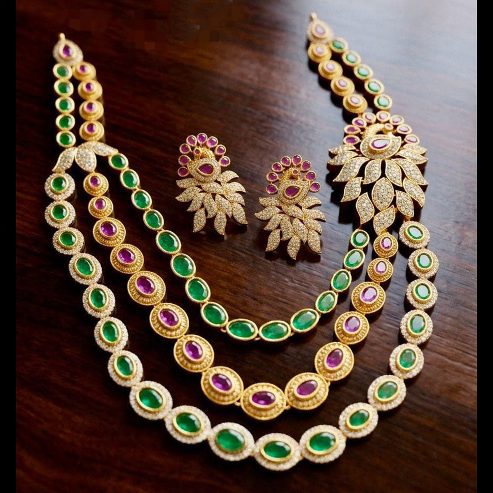 Manisha Jewellery Luxury Pota Stone And Austrian Stone Necklace Set