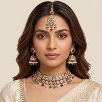 Manisha Jewellery Trendy Kundan Stone And Pearl Choker Necklace Set
