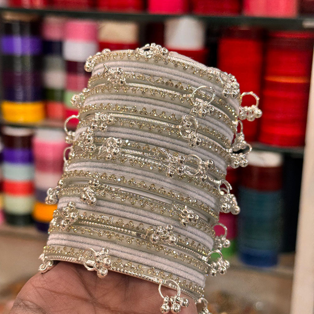 Manisha Jewellery Velvet Finish Austrian Stone Kashmiri Bangles Set