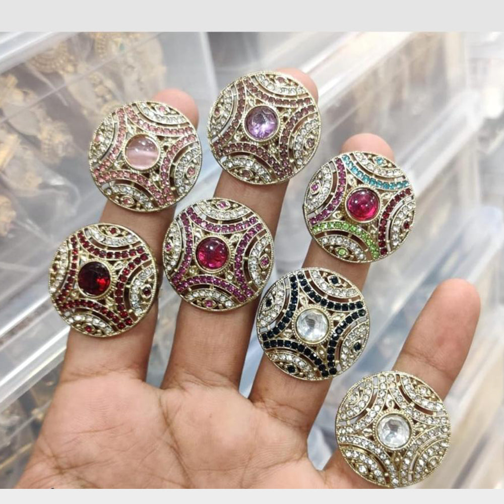 Manisha Jewellery Pota Stone And Austrian Stone Statement Ring for Women