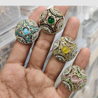 Manisha Jewellery Pota Stone And Austrian Stone Statement Ring for Women