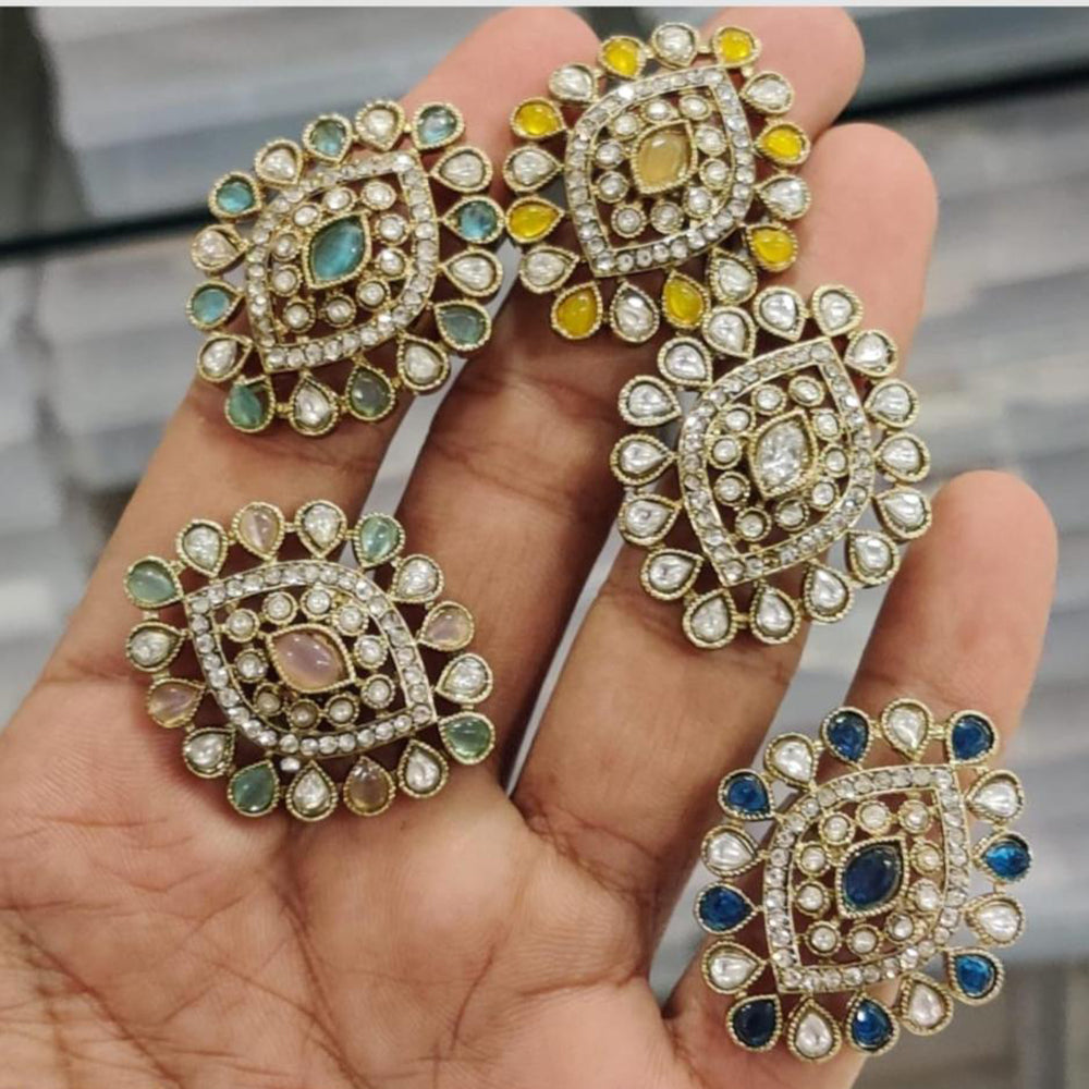 Manisha Jewellery Pota Stone And Austrian Stone Statement Ring for Women