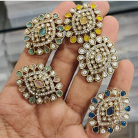 Manisha Jewellery Pota Stone And Austrian Stone Statement Ring for Women
