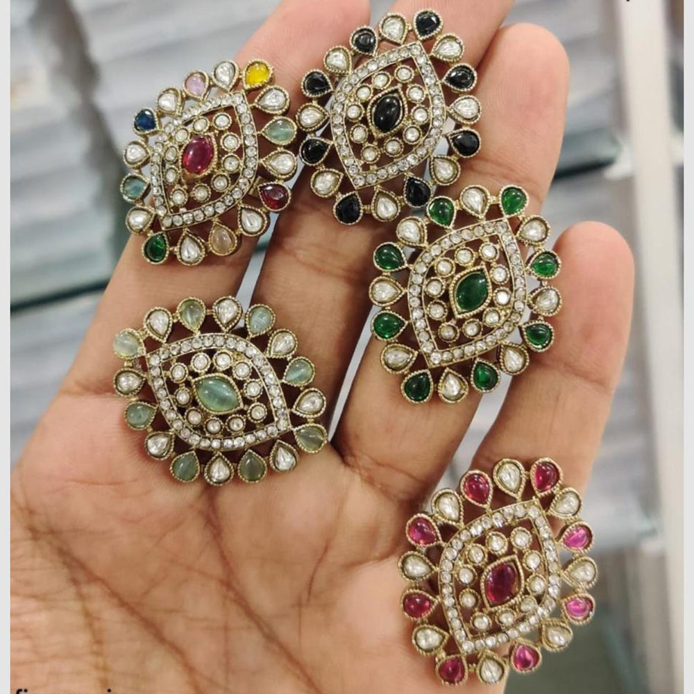 Manisha Jewellery Pota Stone And Austrian Stone Statement Ring for Women