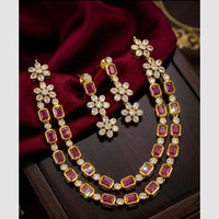 Manisha Jewellery Gold Plated Crystal Stone Double Necklace Set