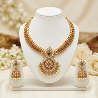 Manisha Jewellery Elegant Pota Stone And Pearl Necklace Set