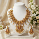 Manisha Jewellery Elegant Pota Stone And Pearl Temple Necklace Set