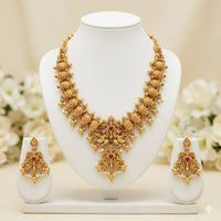 Manisha Jewellery Elegant Pota Stone And Pearl Necklace Set