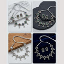 Manisha Jewellery Elegant Oxidised Plated Pota Stone Design Necklace Set